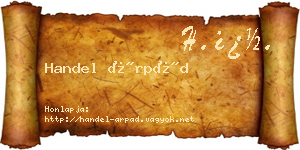 Handel Árpád névjegykártya
